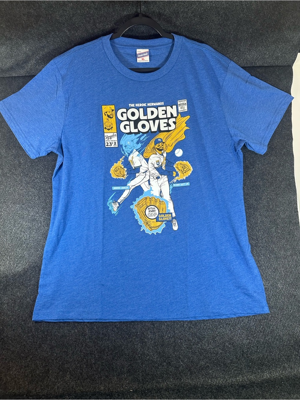 Kansas City Royals Golden Gloves Charlie Hustle Shirt Men's Size XL Witt Garcia